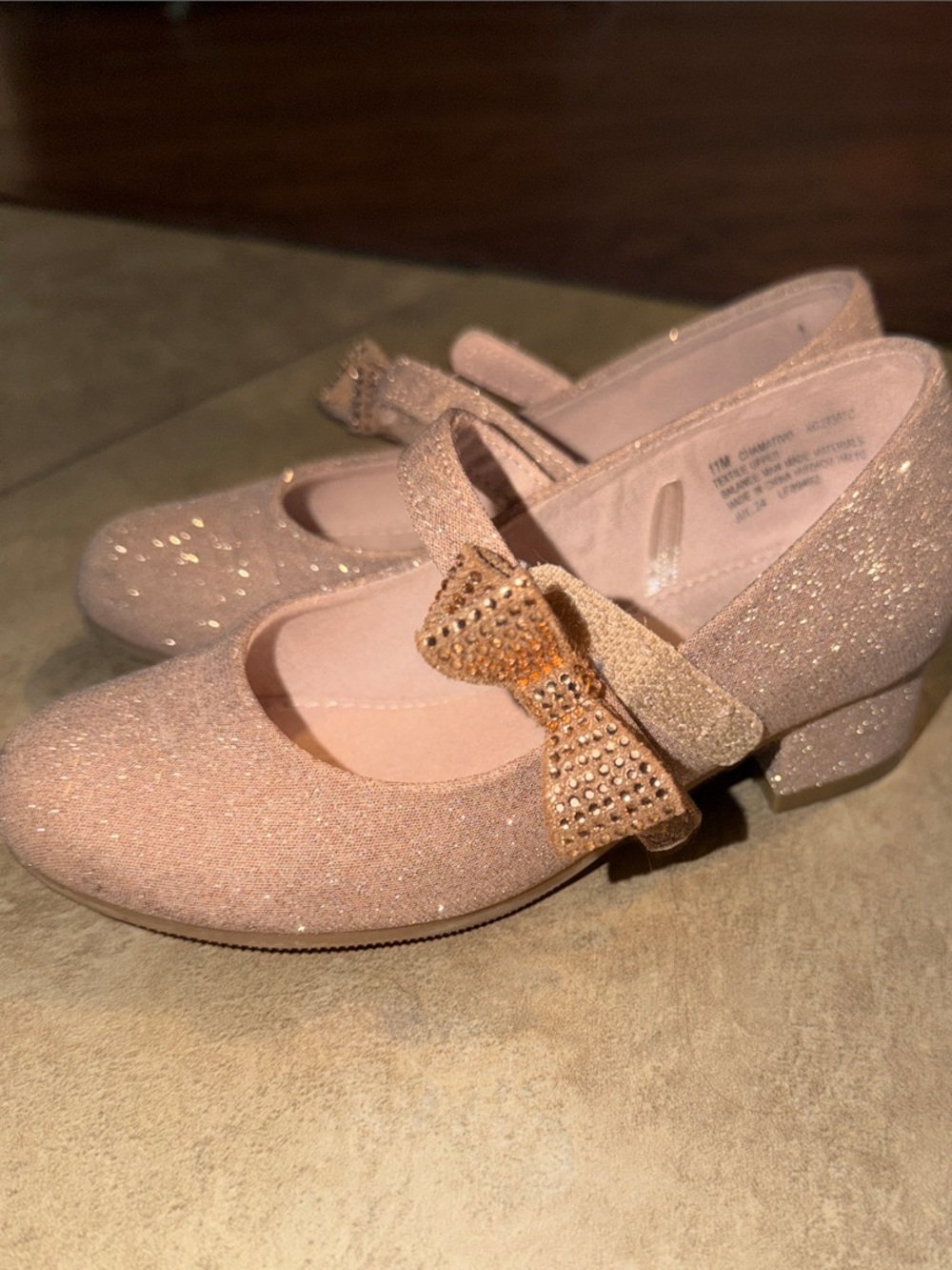 Seychelles Girls Glitter Mary Jane Shoes - light beige-sparkly-gold